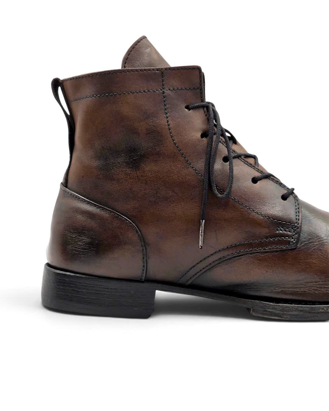  |SIZE 43| MOMA VINTAGE BROWN PLAIN-TOE LACE-UP BOOT Z43-8539 