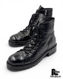  |SIZE 38| DUCANERO BLACK VEGTAN SIDE-ZIP LACE-UP BOOT Z38-8483 