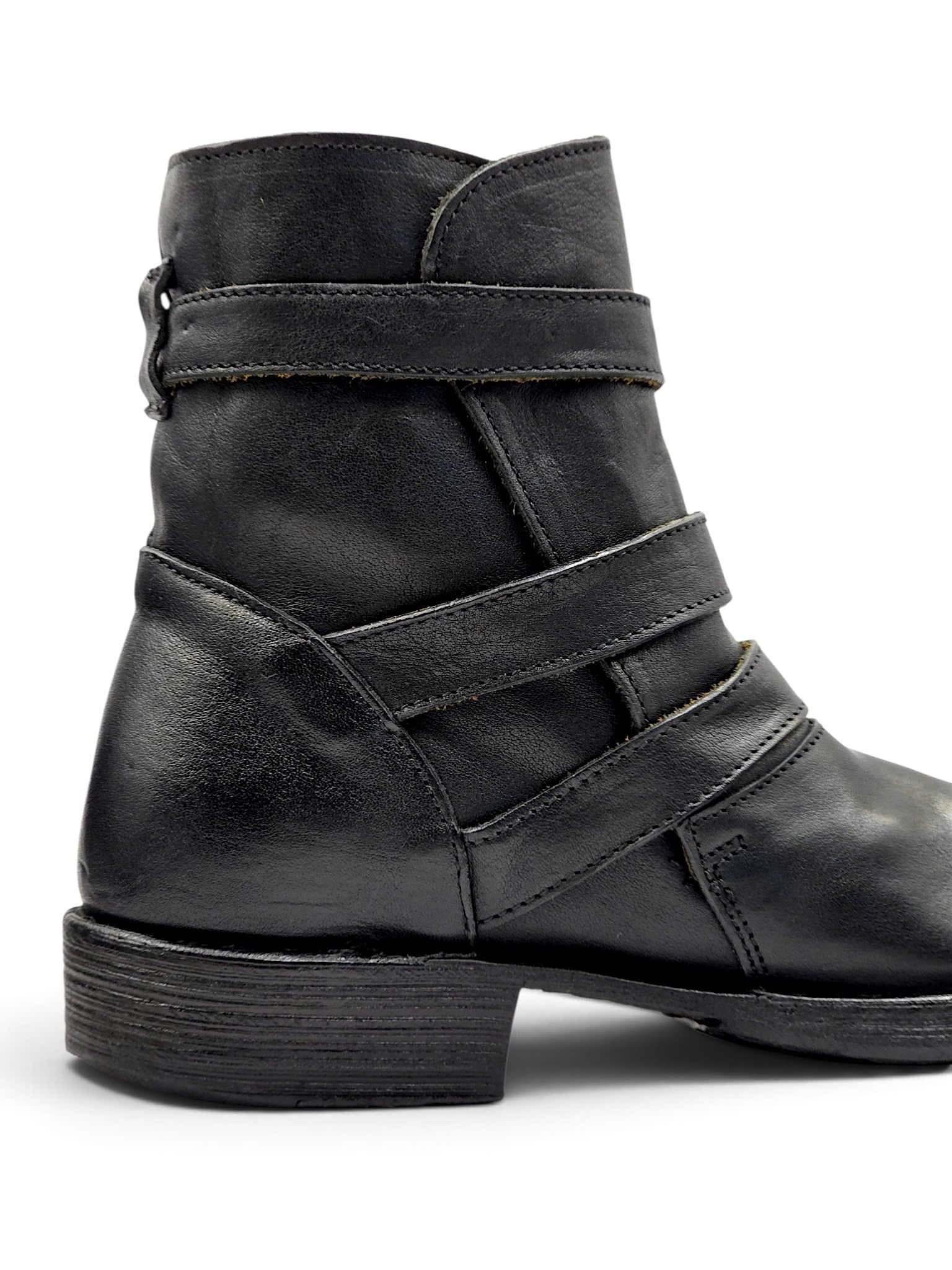  |SIZE 37| FIORENTINI + BAKER BLACK ETERNITY EDWIN 3 BUCKLES BIKER BOOT AY37-8527 