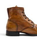  |SIZE 42| MOMA VINTAGE LIGHT BROWN FUR-LINED PLAIN-TOE LACE-UP BOOT Z42-8541 