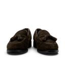  |SIZE 38.5| UNION IMPERIAL UNIVERSAL LANGUAGE DARK BROWN SUEDE APRON TASSEL LOAFER AY38.5-8597 