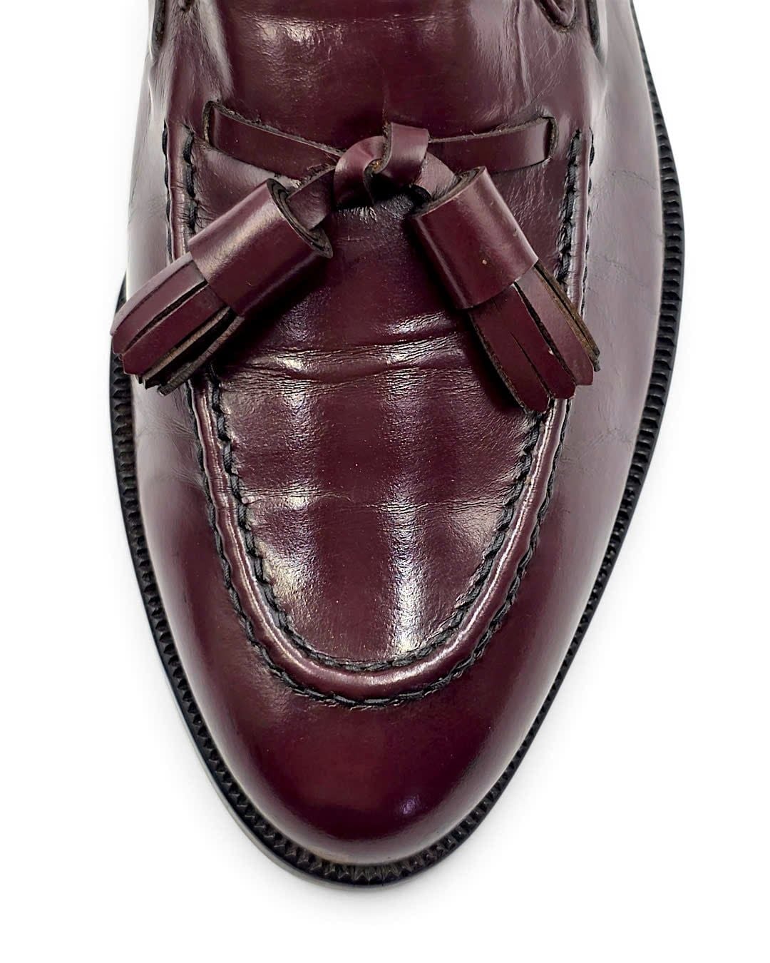  |SIZE 38.5| TEECLUB AMERICAYA 4715 BURGUNDY APRON TASSEL LOAFER AY38.5-8593 