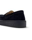  |SIZE 38.5| STEFANO ROSSI UOMO BELEN SR08211 BLACK SUEDE PENNY LOAFER Z38.5-8529 
