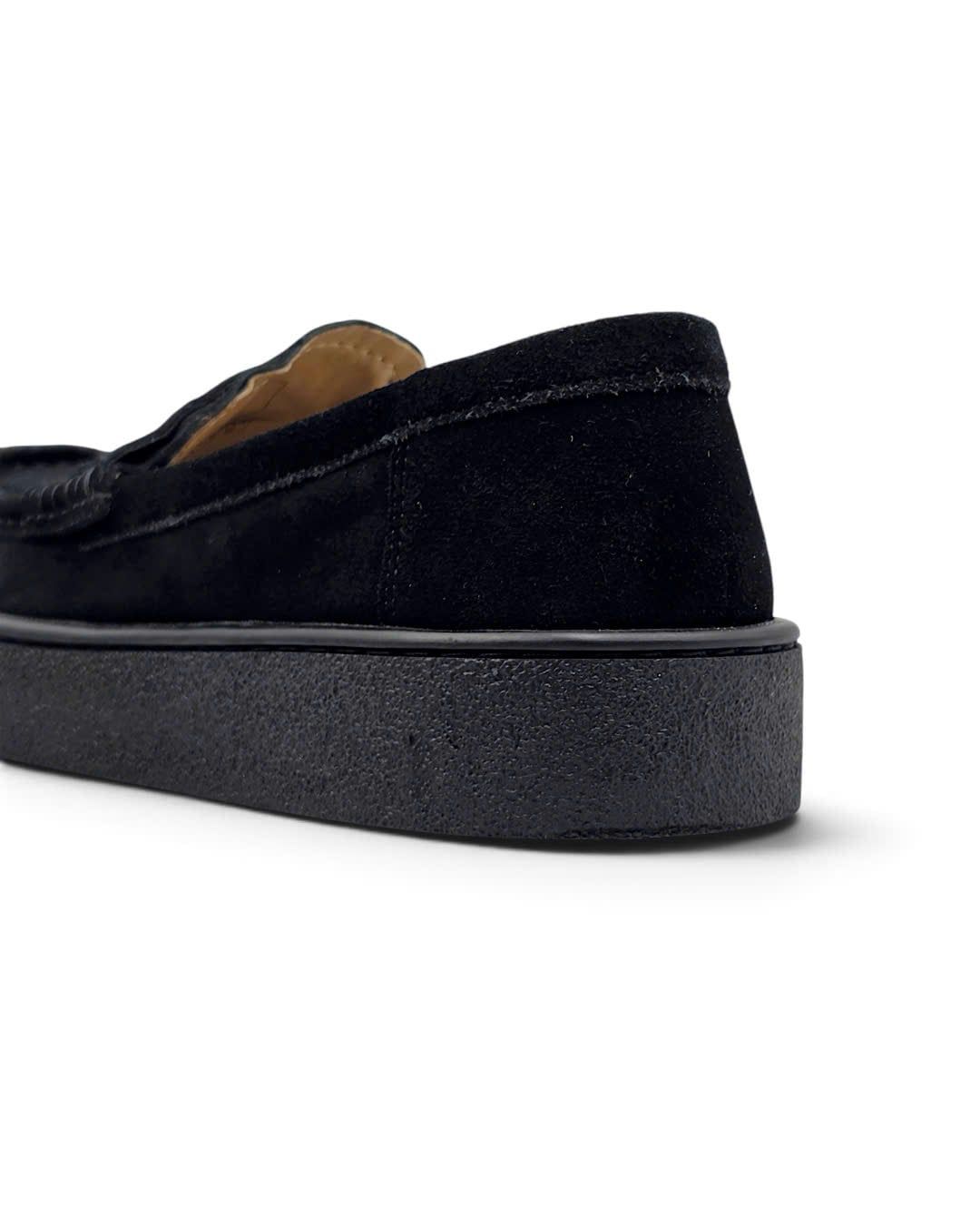  |SIZE 38.5| STEFANO ROSSI UOMO BELEN SR08211 BLACK SUEDE PENNY LOAFER Z38.5-8529 