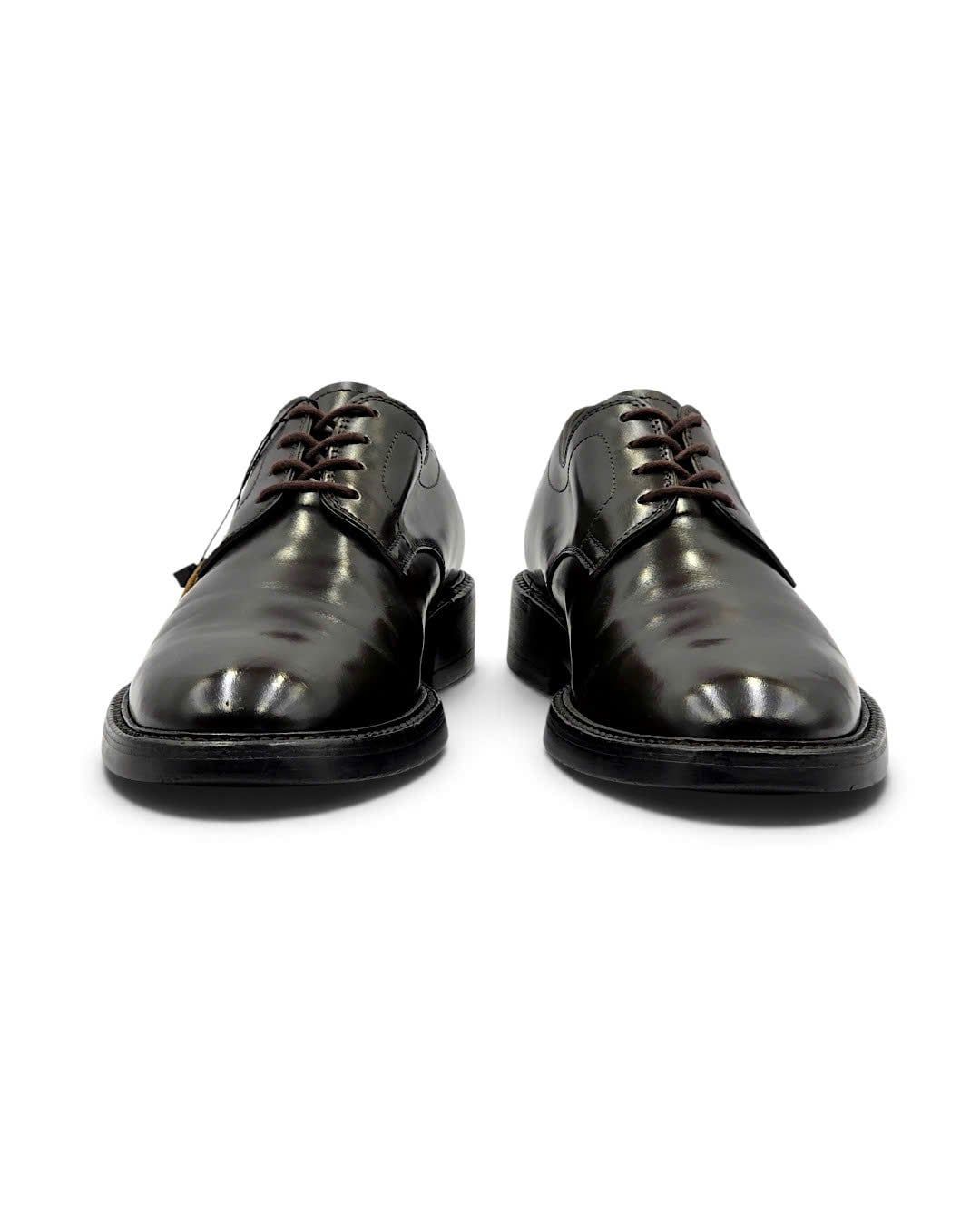  |SIZE 38.5| TOD'S DARK BROWN PLAIN-TOE DERBY SHOES AY38.5-8572 