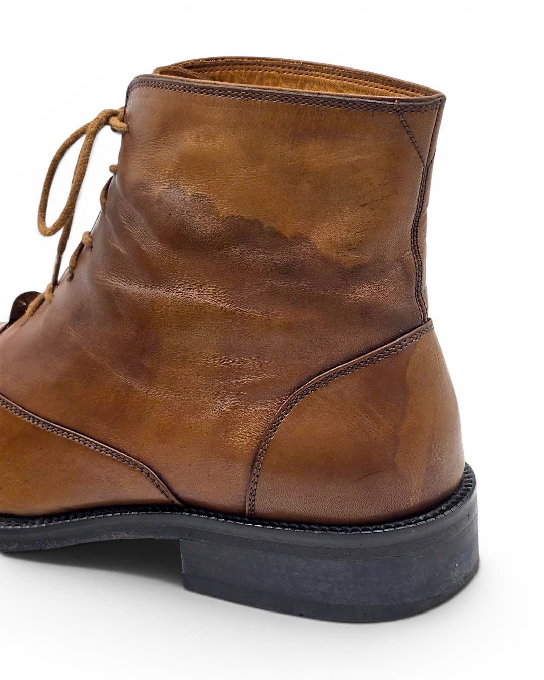  |SIZE 42| HUMAN SCALES 2114 BROWN BALMORAL LACE-UP BOOT Z42-8501 