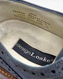  |SIZE 39| DESIGN LOAKE JACK BLUE SUEDE WINGTIP BROGUE DERBY SHOES AY39-8585 