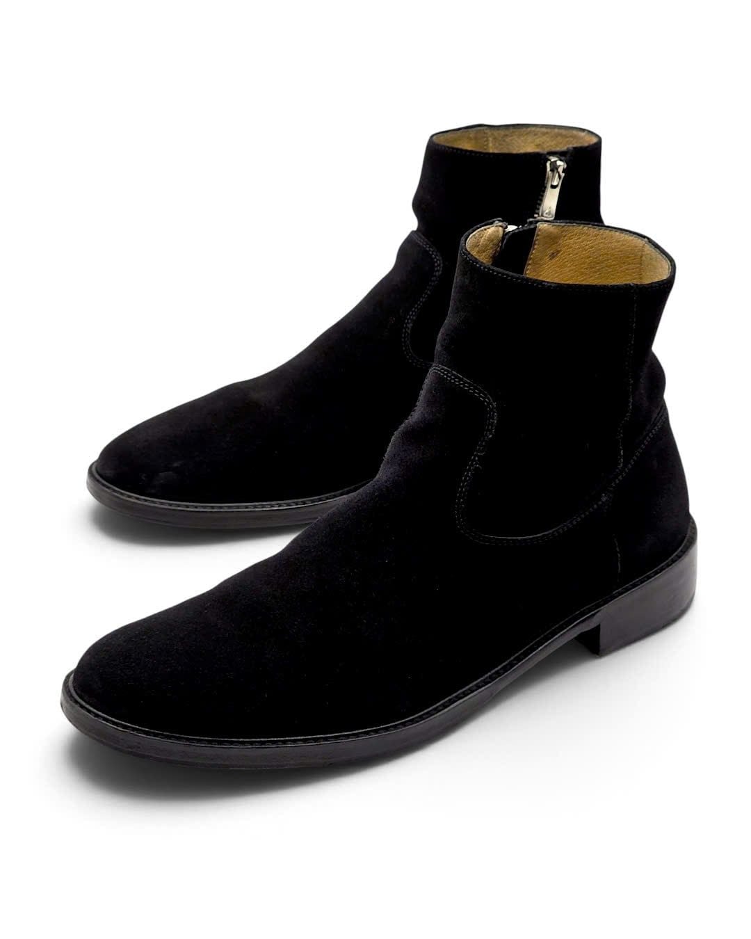  |SIZE 43| BEAUTY&YOUNG UNITED ARROW 819071 BLACK  SUEDE ZIP ANKLE BOOT Z43-8708 
