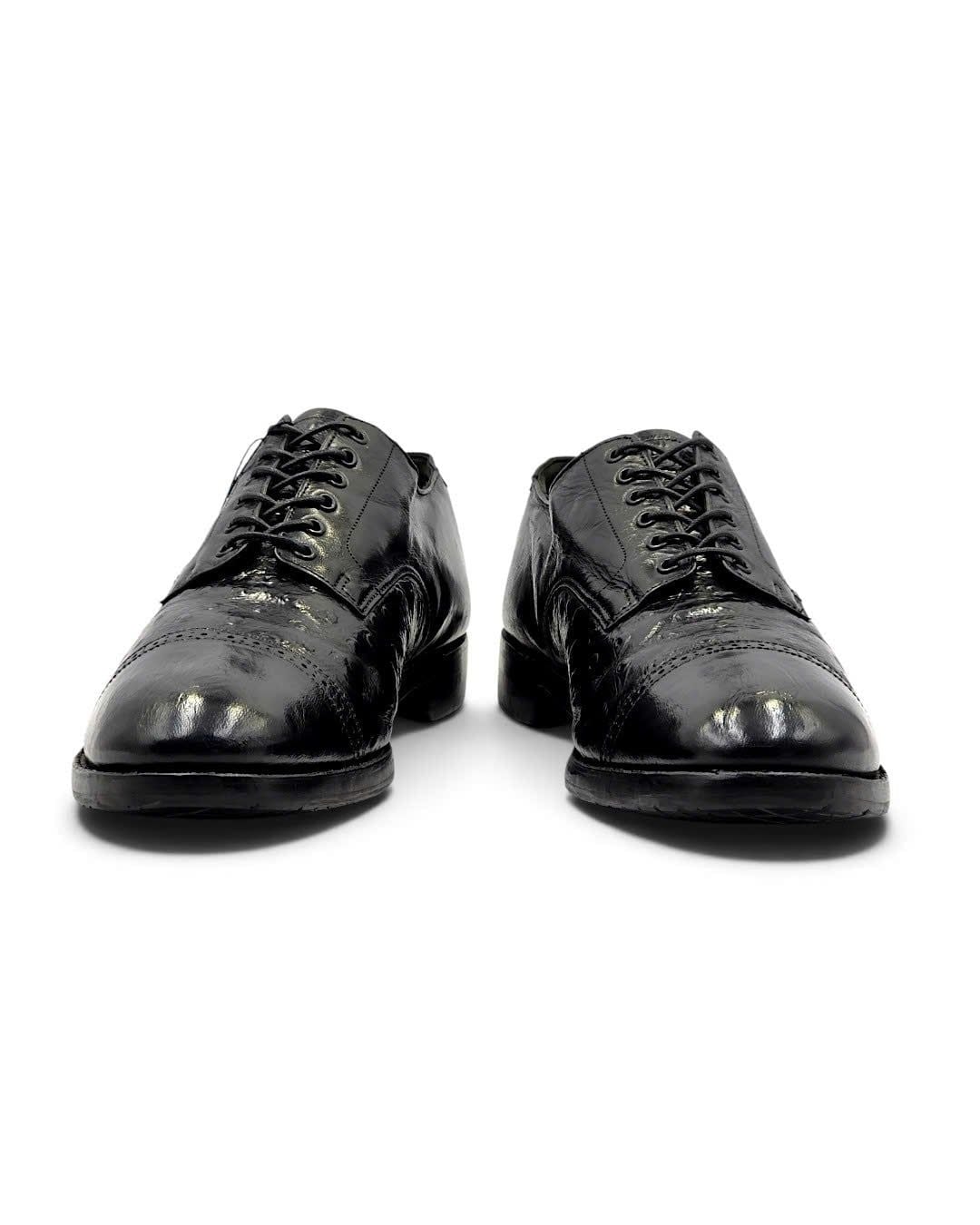  |SIZE 42| STACY ADAM VINTAGE BLACK CAP-TOE DERBY SHOES AX42-8568 