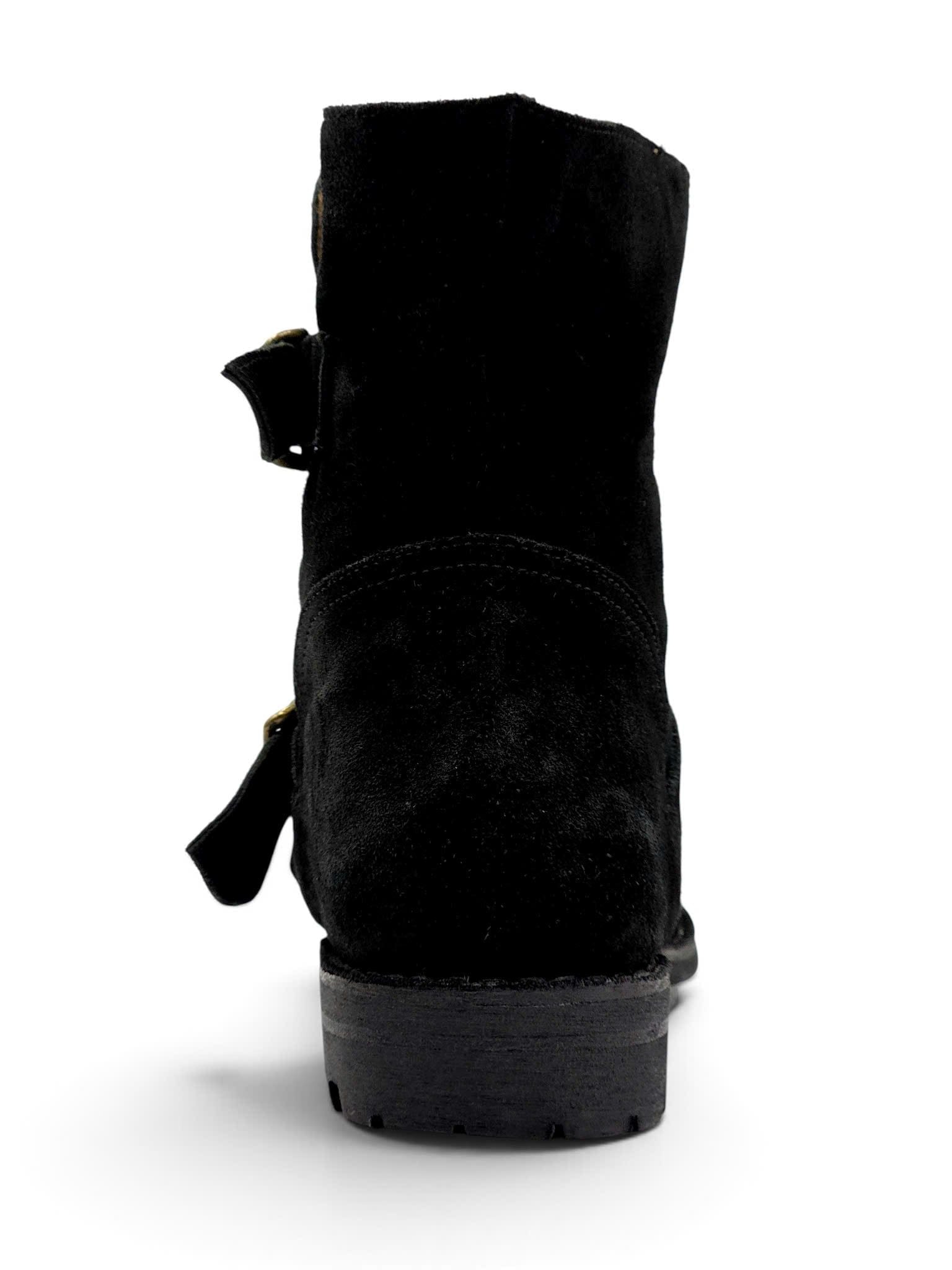  |SIZE 41| FIORENTINI + BAKER BLACK SUEDE BIKER BOOT Z41-8373 