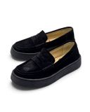  |SIZE 38.5| STEFANO ROSSI UOMO BELEN SR08211 BLACK SUEDE PENNY LOAFER Z38.5-8529 