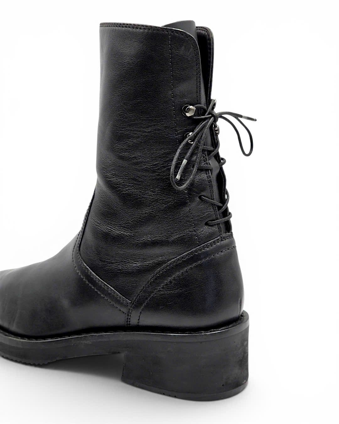  |SIZE 38.5| EKONICA CORSET LACED SIDE-ZIP ANKLE BOOT Z38.5-8486 