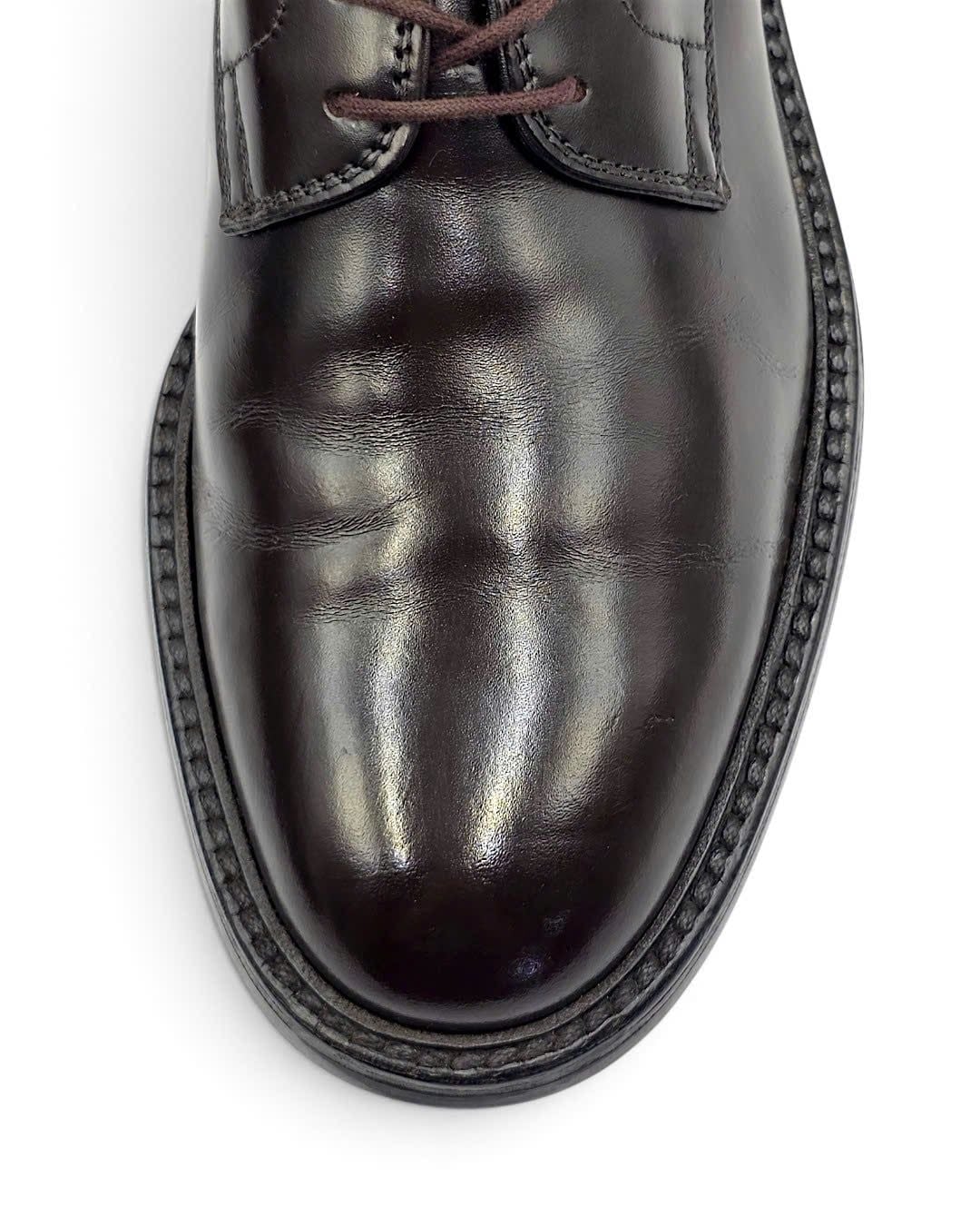  |SIZE 38.5| TOD'S DARK BROWN PLAIN-TOE DERBY SHOES AY38.5-8572 