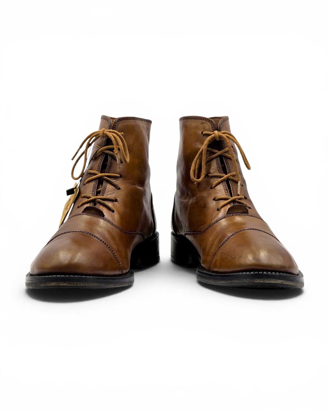  |SIZE 42| HUMAN SCALES 2114 BROWN BALMORAL LACE-UP BOOT Z42-8501 