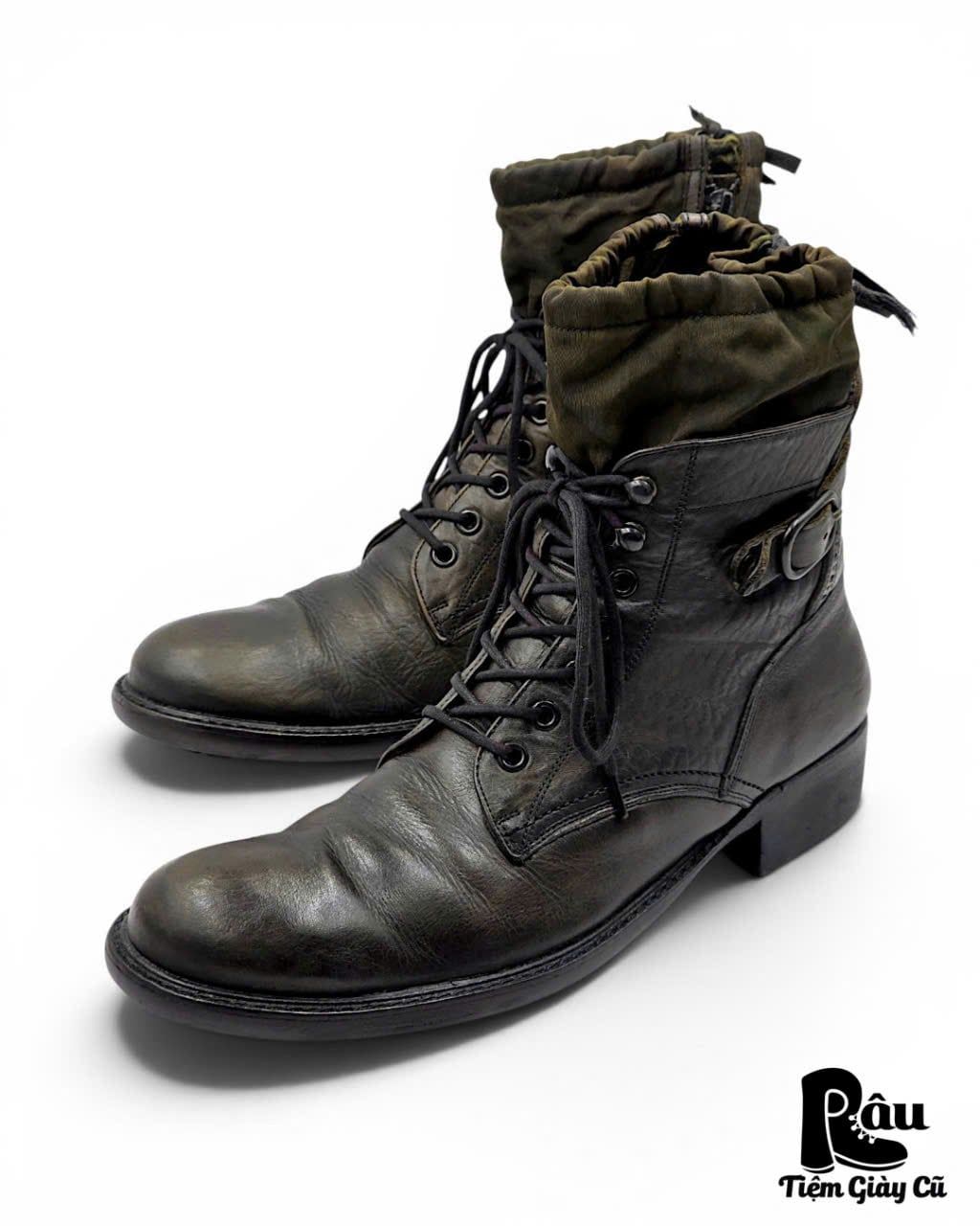  |SIZE 41| ALFREDO BANNISTER 5221005011 UTILITY LAYERED SIDE-ZIP LACE-UP BOOT Z41-8479 