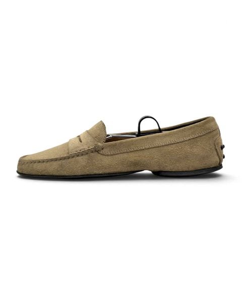  |SIZE 38| TOD'S TAUPE SUEDE GOMMINO DRIVING LOAFER (RESOLE) AY38-8600 