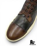  |SIZE 43| WOO YOUNGMI TWO-TONE HIGH-TOP VEGTAN LEATHER SNEAKER Z43-8481 