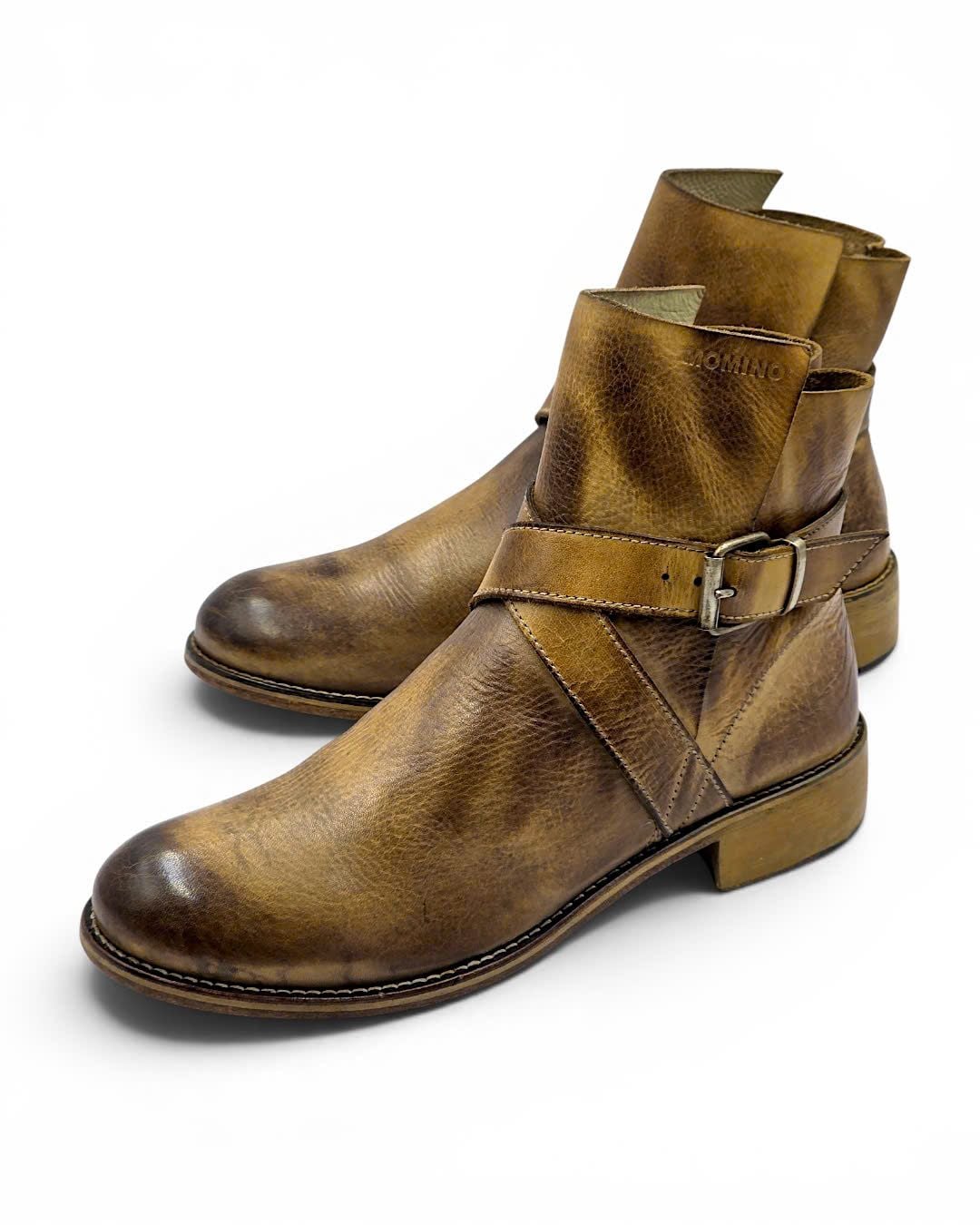  |SIZE 40| MOMINO DISTRESSED BUCKLE STRAPS ANKLE BOOT Z40-8493 