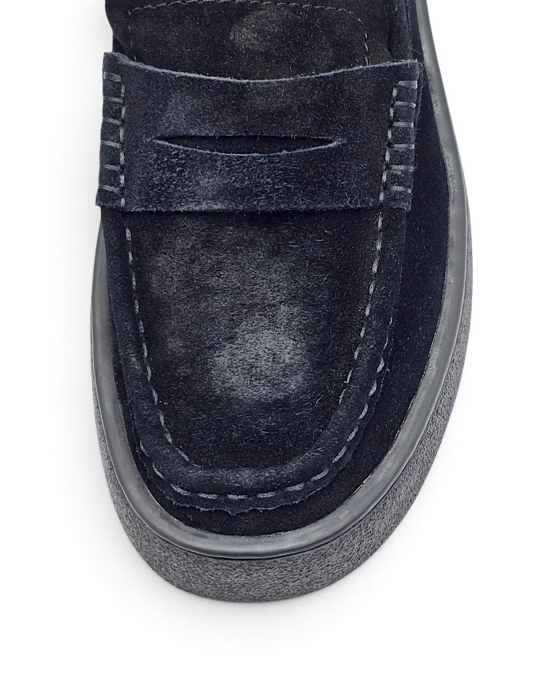  |SIZE 38.5| STEFANO ROSSI UOMO BELEN SR08211 BLACK SUEDE PENNY LOAFER Z38.5-8529 