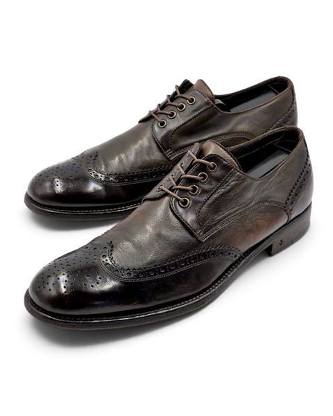  |SIZE 42| JOHN VARVATOS F2262P4 BROWN WINGTIP BROGUE DERBY SHOES Z42-8587 