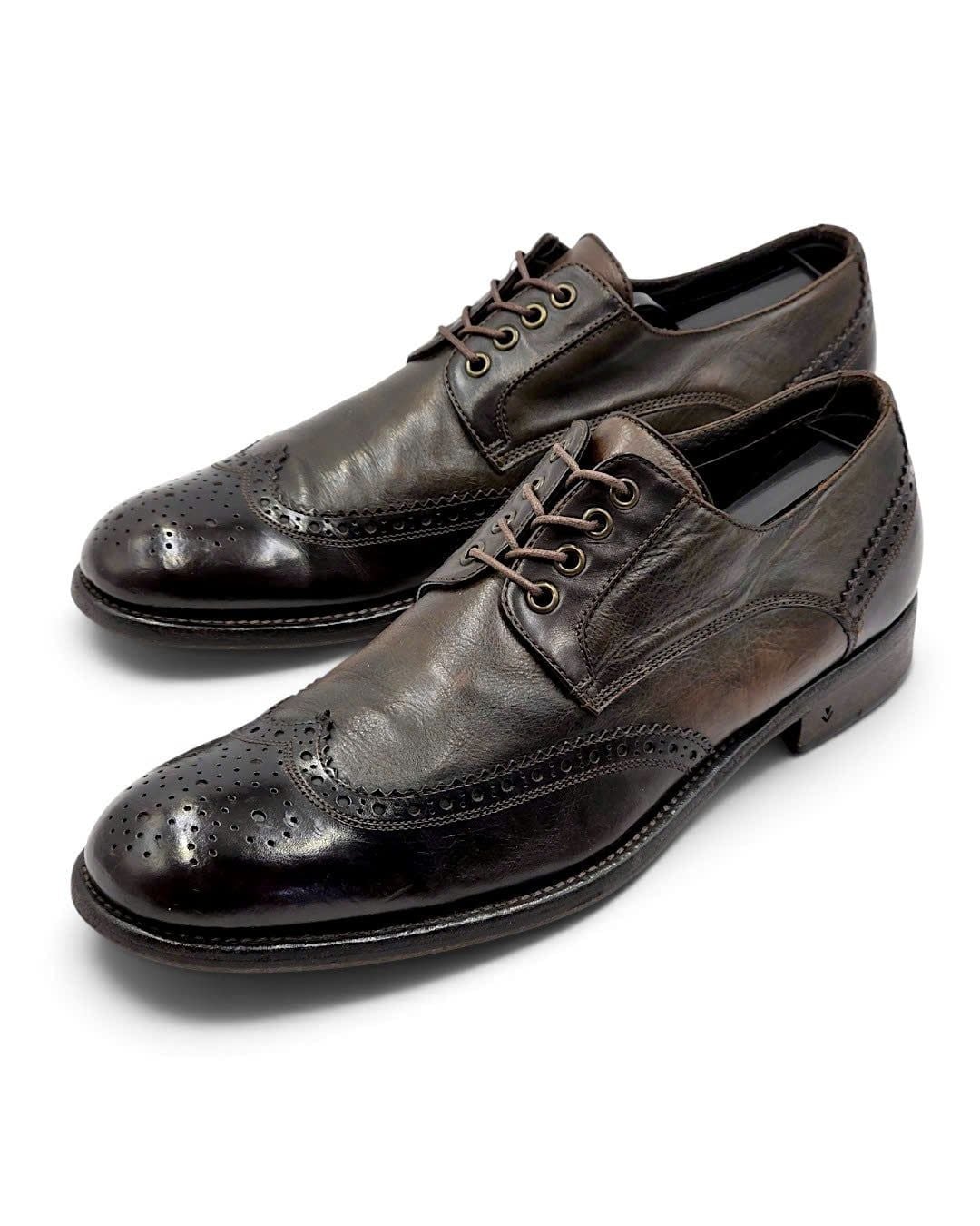  |SIZE 42| JOHN VARVATOS F2262P4 BROWN WINGTIP BROGUE DERBY SHOES Z42-8587 