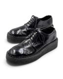  |SIZE 37| COMME DES GARCON HOMME PLUS BLACK MINIMAL PLATFORM CREPER DERBY SHOES Z37-8613 