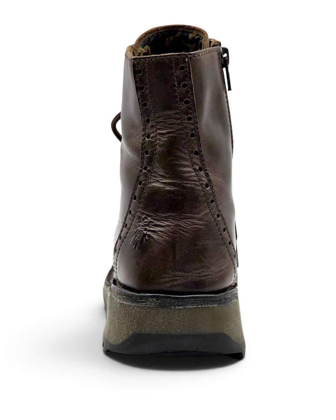 |SIZE 40| FLY LONDON MARL WINGTIP BROGUE SIDE-ZIP LACE-UP BOOT Z40-8580 