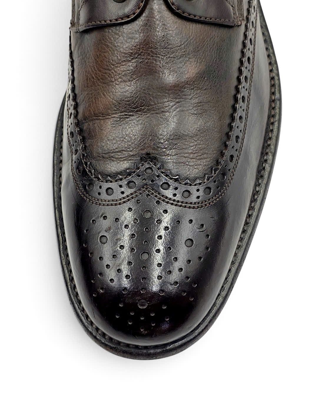  |SIZE 42| JOHN VARVATOS F2262P4 BROWN WINGTIP BROGUE DERBY SHOES Z42-8587 