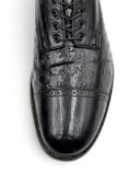  |SIZE 42| STACY ADAM VINTAGE BLACK CAP-TOE DERBY SHOES AX42-8568 