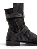  |SIZE 39| FIORENTINI + BAKER ETERNITY 713 BLACK WAXED SUEDE TALL ANKLE BIKER BOOT Z39-8374 