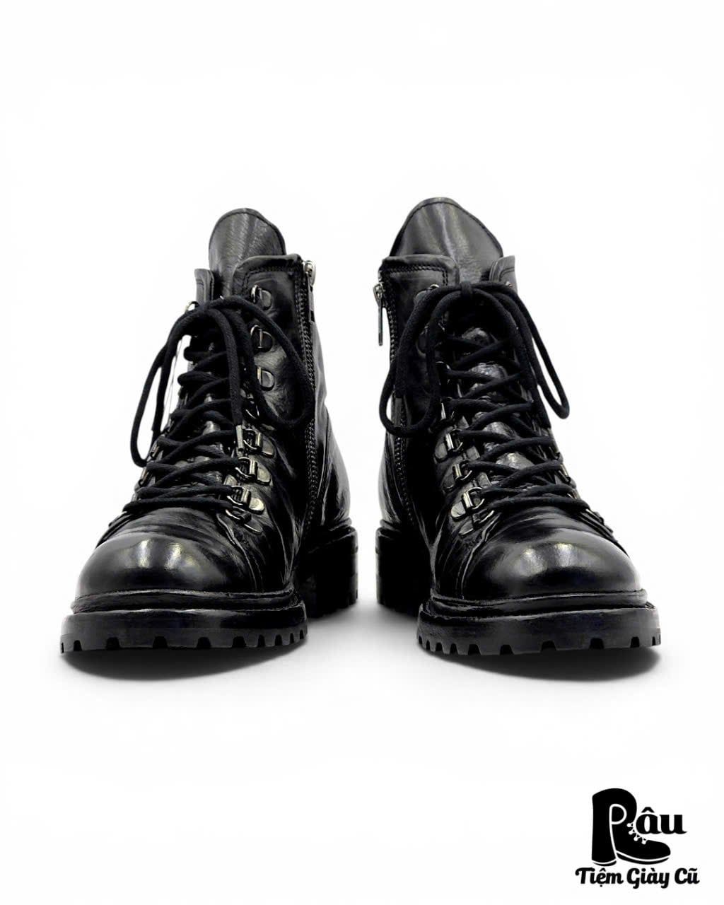  |SIZE 38| DUCANERO BLACK VEGTAN SIDE-ZIP LACE-UP BOOT Z38-8483 