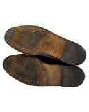  |SIZE 39| HANDMACHER BY KARL REICHL MODEL 28 BLACK APRON SLIT-TOE DERBY SHOES AY39-8571 