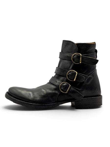  |SIZE 37| FIORENTINI + BAKER BLACK ETERNITY EDWIN 3 BUCKLES BIKER BOOT AY37-8527 