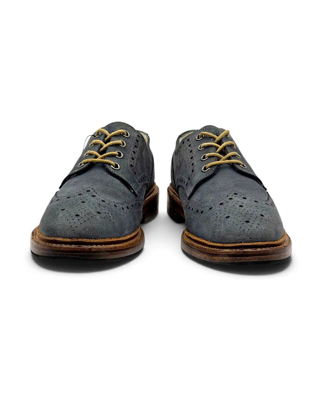  |SIZE 39| DESIGN LOAKE JACK BLUE SUEDE WINGTIP BROGUE DERBY SHOES AY39-8585 