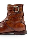  |SIZE 39| OLIVER SWEENEY GAVI BROWN BUCKLE SIDE-ZIP ANKLE BOOT Z39-8709 