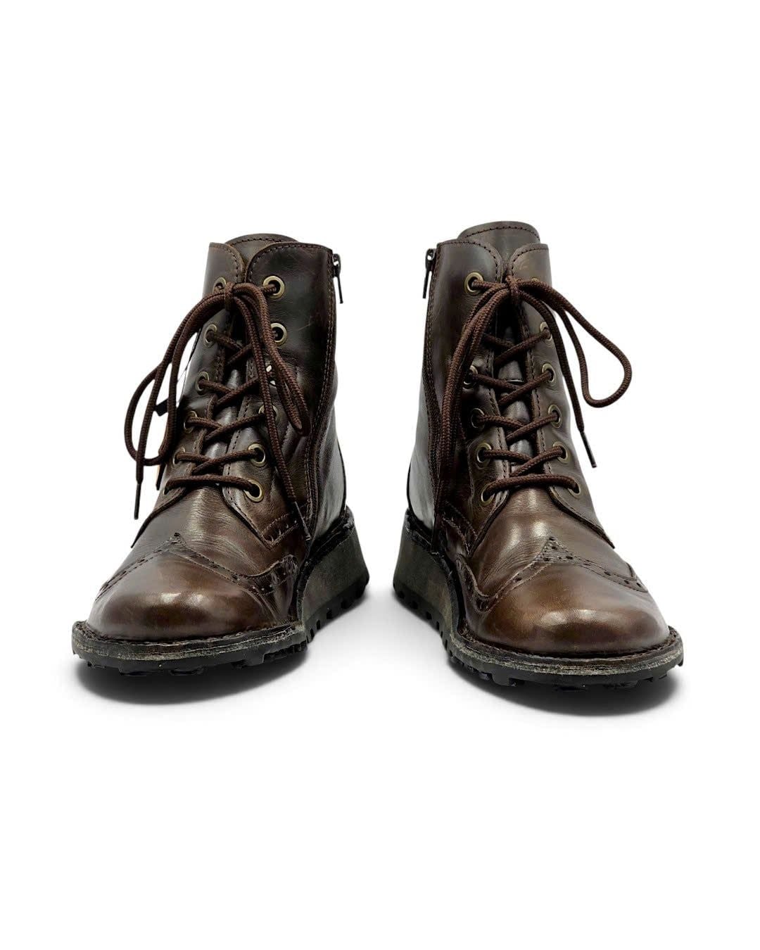  |SIZE 40| FLY LONDON MARL WINGTIP BROGUE SIDE-ZIP LACE-UP BOOT Z40-8580 