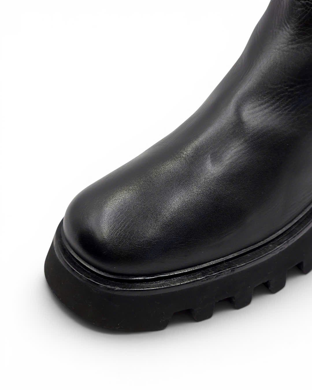  |SIZE 40| POMME D'OR BLACK SIDE-ZIP ANKLE BOOT Z40-8490 
