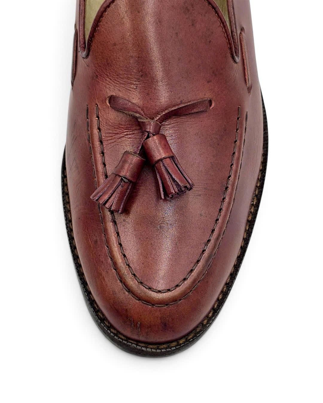  |SIZE 38| KARL HELMUT VINTAGE BURGUNDY TASSEL LOAFER AY38-8595 