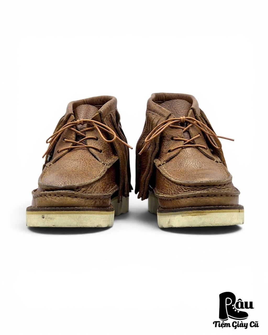  |SIZE 38.5| G.O.A BROWN FRINGE MOCCASIN 3-EYE BOOT Z38.5-8482 