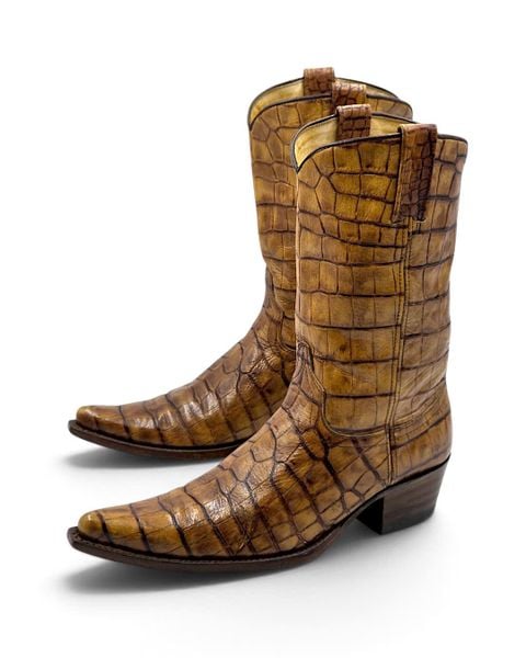  |SIZE 36| SENDRA 5632SDE 2307 CROCO EMBOSSED SNIP-TOE COWBOY BOOT Z36-8694 