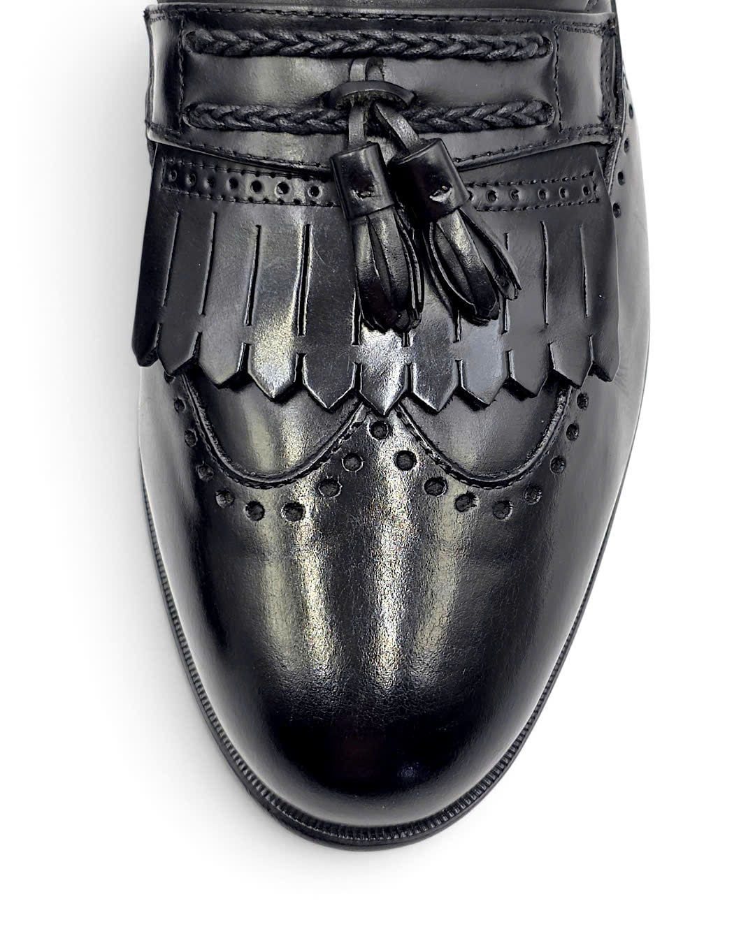  |SIZE 39| STACY ADAM VINTAGE BLACK WINGTIP BROGUE TASSEL LOAFER AY39-8594 