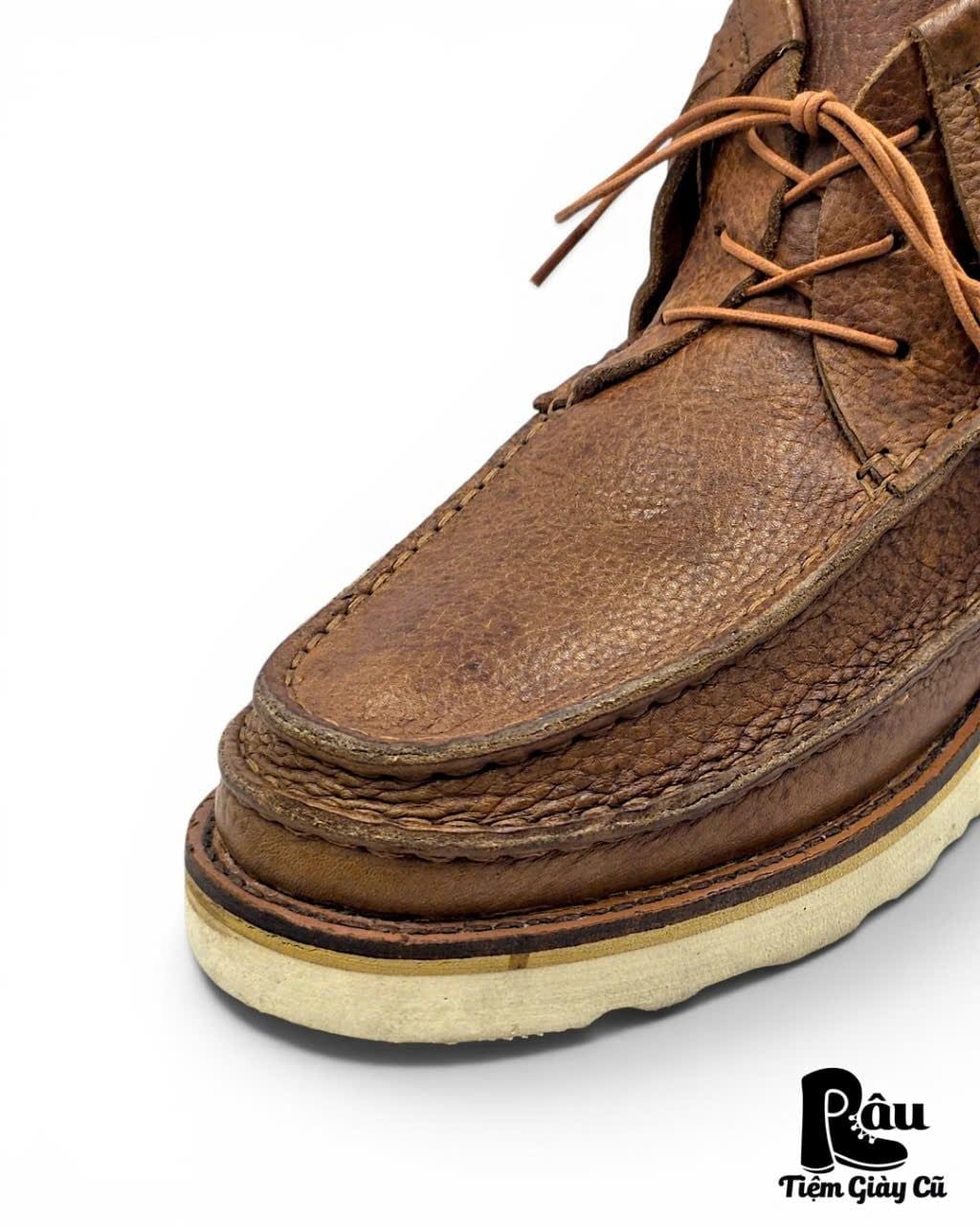  |SIZE 38.5| G.O.A BROWN FRINGE MOCCASIN 3-EYE BOOT Z38.5-8482 