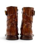  |SIZE 39| OLIVER SWEENEY GAVI BROWN BUCKLE SIDE-ZIP ANKLE BOOT Z39-8709 