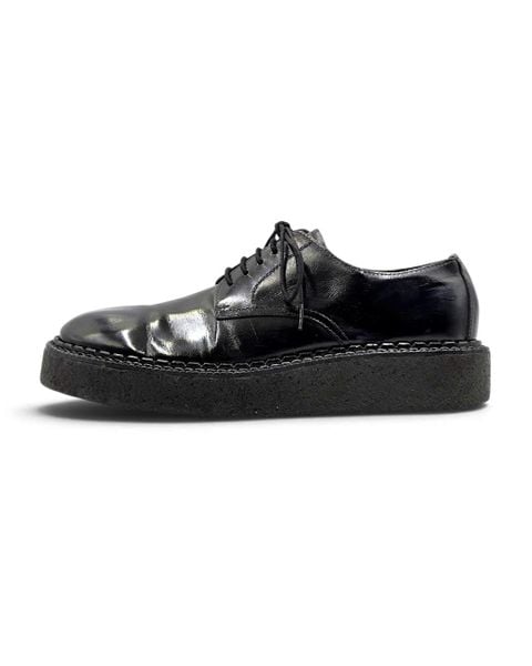  |SIZE 37| COMME DES GARCON HOMME PLUS BLACK MINIMAL PLATFORM CREPER DERBY SHOES Z37-8613 