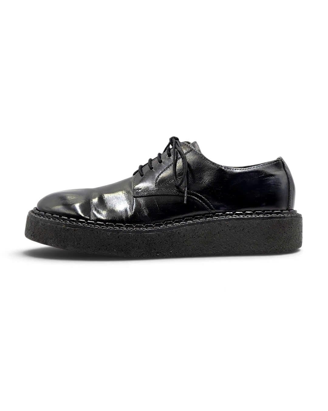  |SIZE 37| COMME DES GARCON HOMME PLUS BLACK MINIMAL PLATFORM CREPER DERBY SHOES Z37-8613 