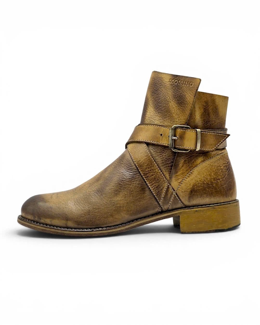  |SIZE 40| MOMINO DISTRESSED BUCKLE STRAPS ANKLE BOOT Z40-8493 