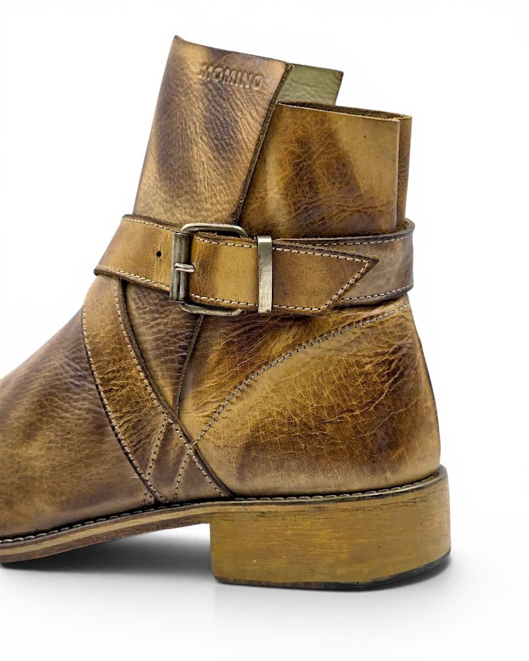  |SIZE 40| MOMINO DISTRESSED BUCKLE STRAPS ANKLE BOOT Z40-8493 