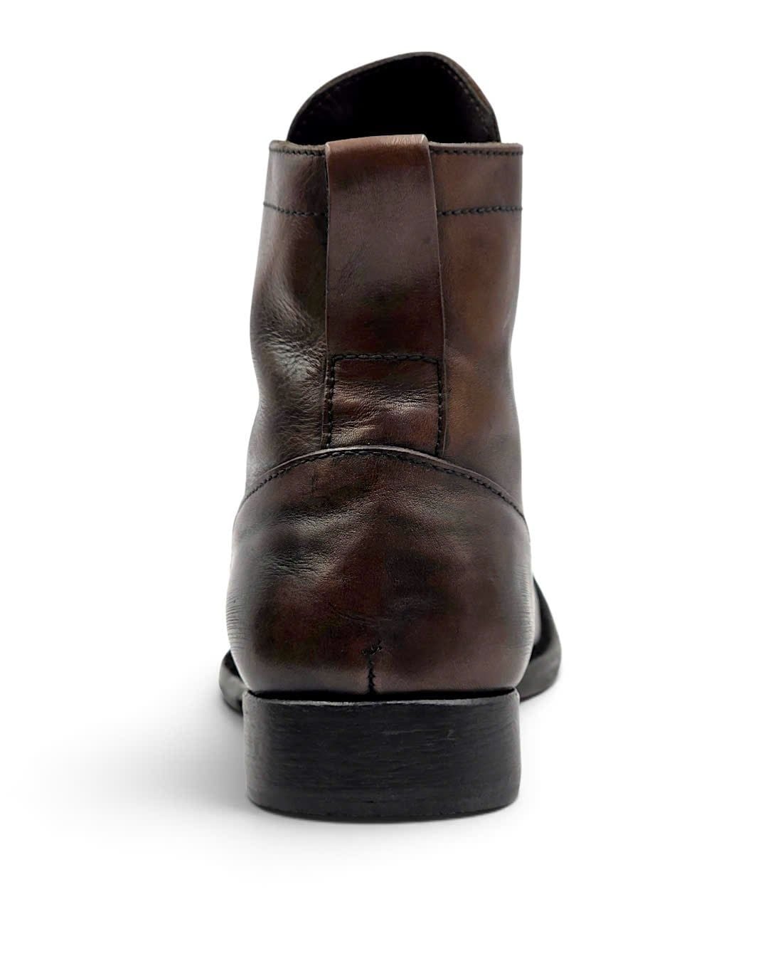  |SIZE 43| MOMA VINTAGE BROWN PLAIN-TOE LACE-UP BOOT Z43-8539 