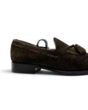  |SIZE 38.5| UNION IMPERIAL UNIVERSAL LANGUAGE DARK BROWN SUEDE APRON TASSEL LOAFER AY38.5-8597 