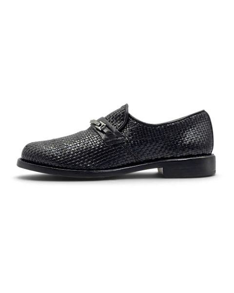  |SIZE 42| A BRITT VINTAGE BLACK HAND-WOVEN HORSEBIT LOAFER AY42-8530 